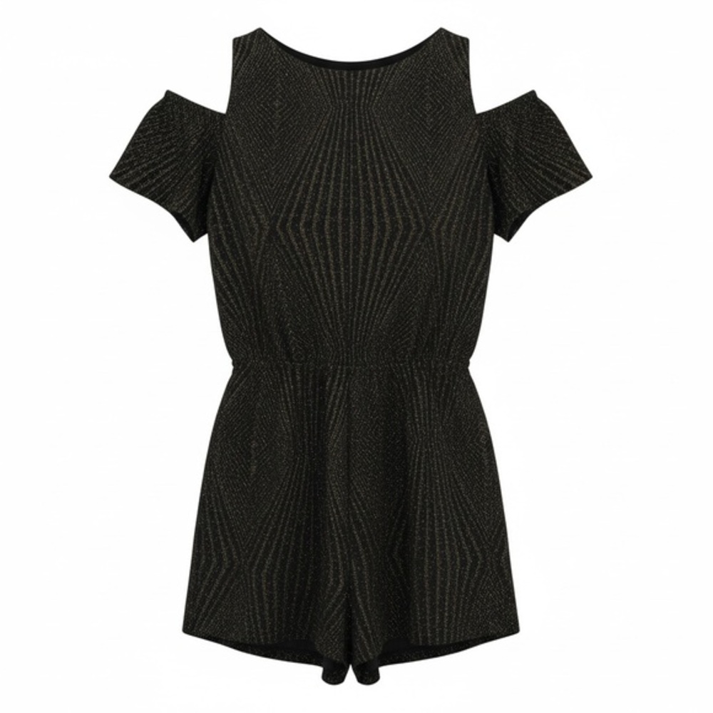 One Clothing Metallic Black Jumpsuit